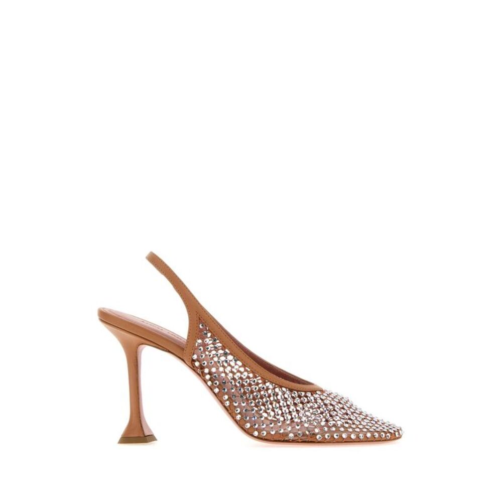 Amina Muaddi Women Embellished Mesh Dolly Pumps